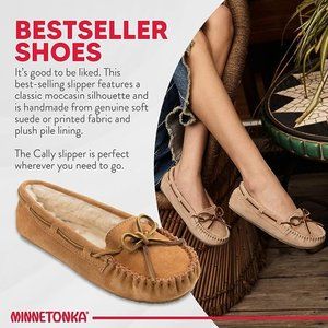 Minnetonka Women’s Hardsole Pile-Lined Moccasin Slippers